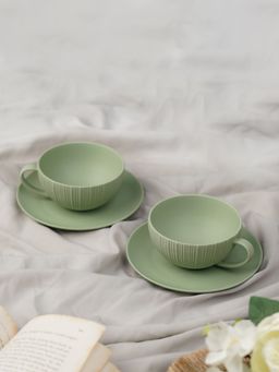Vola - Vogue Cup & Saucer Coupe Moss (Pack of 2)