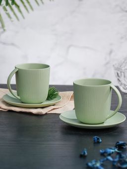 Vola - Vogue Cup & Saucer Conical Moss (Pack of 2)