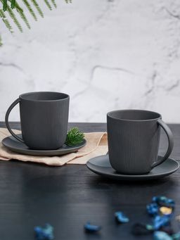 Vola - Vogue Cup & Saucer Conical Stone (Pack of 2)