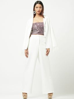 Attic Salt - Wine Sequined Glistening Strappy Tank Top