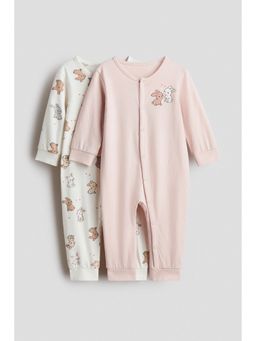 H&M - Unisex Pink 2-pack patterned cotton pyjamas