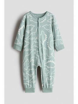 H&M - Unisex Turquoise Patterned sleepsuit
