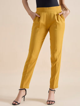 Powersutra - Womens Slim Fit Stretch Trousers - Mustard
