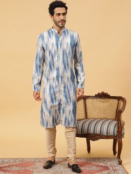 TABARD - Cotton Printed Blue Ethnicwear Men Kurta