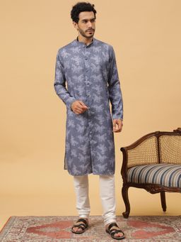 TABARD - Cotton Printed Blue Ethnicwear Men Kurta