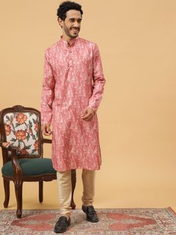 TABARD - Cotton Printed Pink Ethnicwear Men Kurta