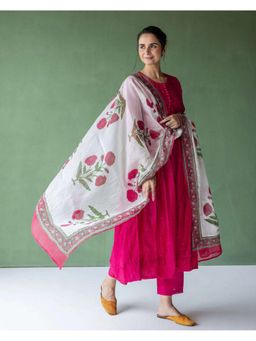 Gahan - Womens Viscose Rayon Embellished Anarkali Kurta with Pant & Dupatta