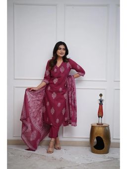 Gahan - Womens Viscose Rayon Straight Printed Kurta with Pant & Dupatta