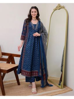 Gahan - Womens Viscose Rayon Printed Anarkali Kurta with Pant & Dupatta