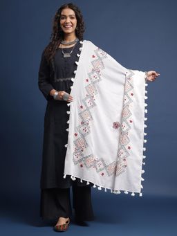 Gahan - White Embroidered Stoles
