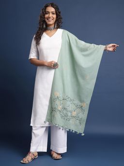 Gahan - Green Embroidered Stoles