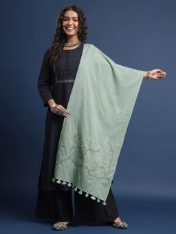 Gahan - Green Embroidered Stoles