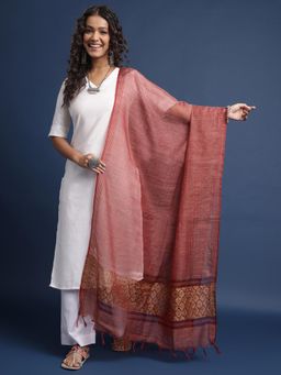 Gahan - Maroon Embroidered Dupatta