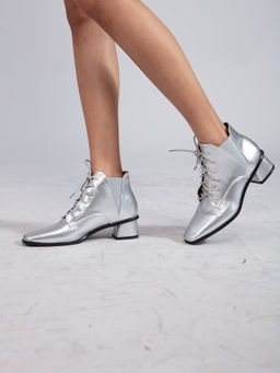 Twenty Dresses by Nykaa Fashion - Silver Fling With Bling Boots