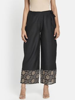 Fabindia - Black Cotton Silk Woven Ijar