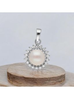 Sri Jagdamba Pearls - 925 Silver Dhriti Simple White Pearl Pendant