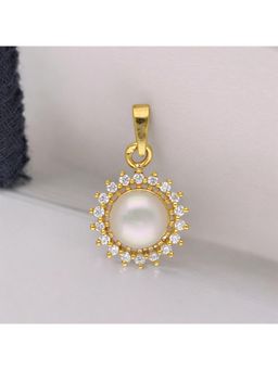 Sri Jagdamba Pearls - 925 Silver Flower Designer White Pearl Pendant