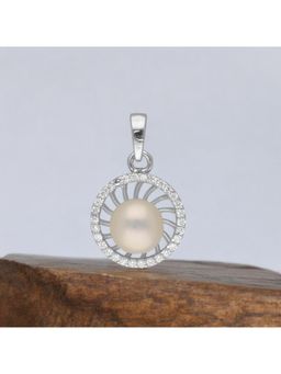 Sri Jagdamba Pearls - 925 Sterling Silver Ethnic Light Weight Pearl Pendant
