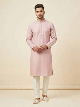 EKATVA ETHNIC - Onion Pink Art Silk Self Jacquard Kurta and Pyjama