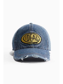 H&M - Men Blue Embroidered-Motif Denim Cap