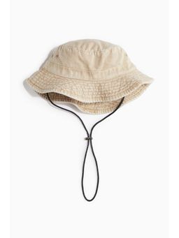 H&M - Men Beige Chin-Strap Bucket Hat