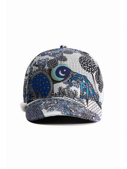 H&M - Men Blue Abstract-Motif Cotton Cap