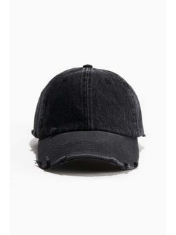 H&M - Men Black Cap With Hard-Worn Details