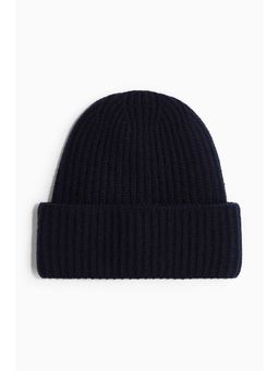 H&M - Men Navy Blue Ribbed Wool-Blend Beanie