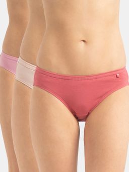 Jockey - 1406 Women High Coverage Super Combed Cotton Hipster-Light Assorted (Pack of 3)