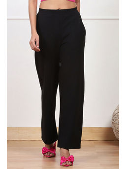 Biba - Womens Black Solid Regular Fit Pants
