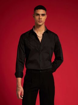 Philocaly - Men's Black Imperial Slim Solid Shirt