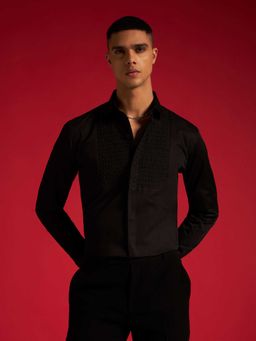 Philocaly - Men's Black Nova Regular Solid Shirt