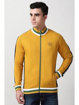 Peter England - Men Mustard Solid High Neck Sweatshirt