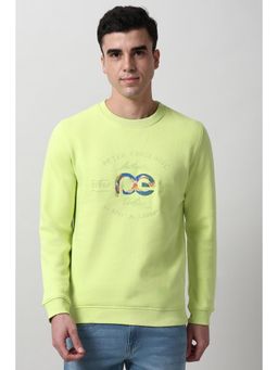 Peter England - Men Green Graphic Print Crew Neck Sweatshirt