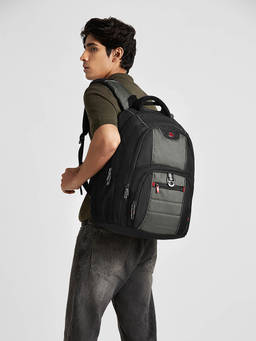 Wenger - Pillar Black and Grey Backpack