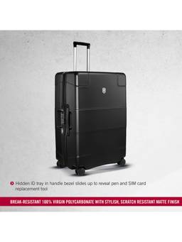 Victorinox - Swiss Designed Trolley Suitcase Lexicon Large Hardside Luggage Bag Black