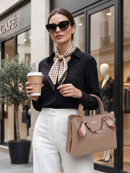 Mochi - Beige Womens Handbag With Detachable Strap