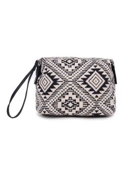 Astrid - Textured Pouch With Zipper Closure And Wristlet Charcoal