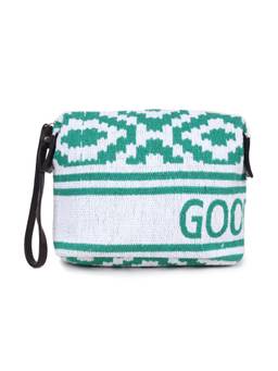 Astrid - Textured Pouch With Zipper Closure And Wristlet Turquoise