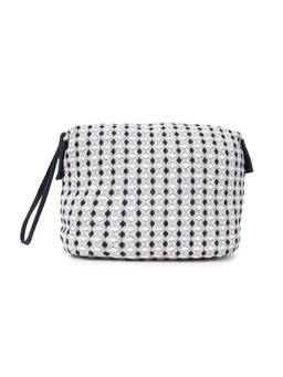 Astrid - Textured Pouch With Zipper Closure And Wristlet White