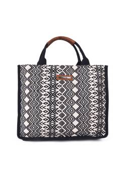 Astrid - Box Hand Bag With Zipper Closure For Girls And Women Black