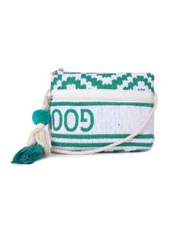 Astrid - Textured Sling Bag For Girls And Women With Zipper Closure And Tassels Green