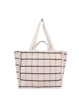 Astrid - Textured Tote Bag With Double Handle And Zipper Closure For Women White