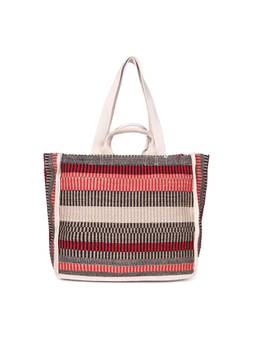 Astrid - Textured Tote Bag With Double Handle And Zipper Closure For Women Multi-Color