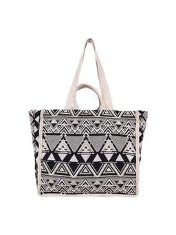 Astrid - Textured Tote Bag With Double Handle And Zipper Closure For Women Black