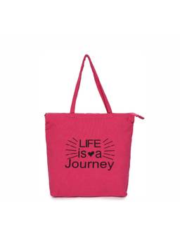Astrid - Printed Tote Bag For Women With Zipper Closure Pink