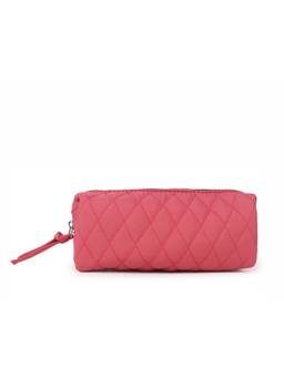 Astrid - Textured Cotton Pouch With Zipper Closure And Wristlet