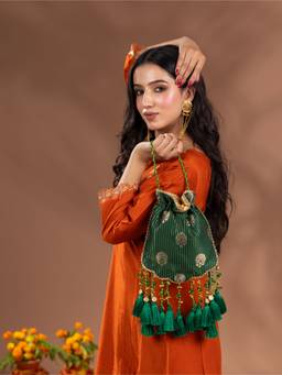 Suave Bags - Gulnar Potli Bag Green