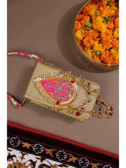 Suave Bags - Utsav Mobile Sling Bag Pink