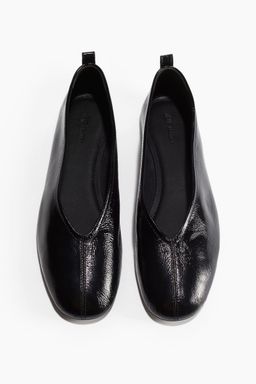 H&M - Women Black Leather Ballet Pumps